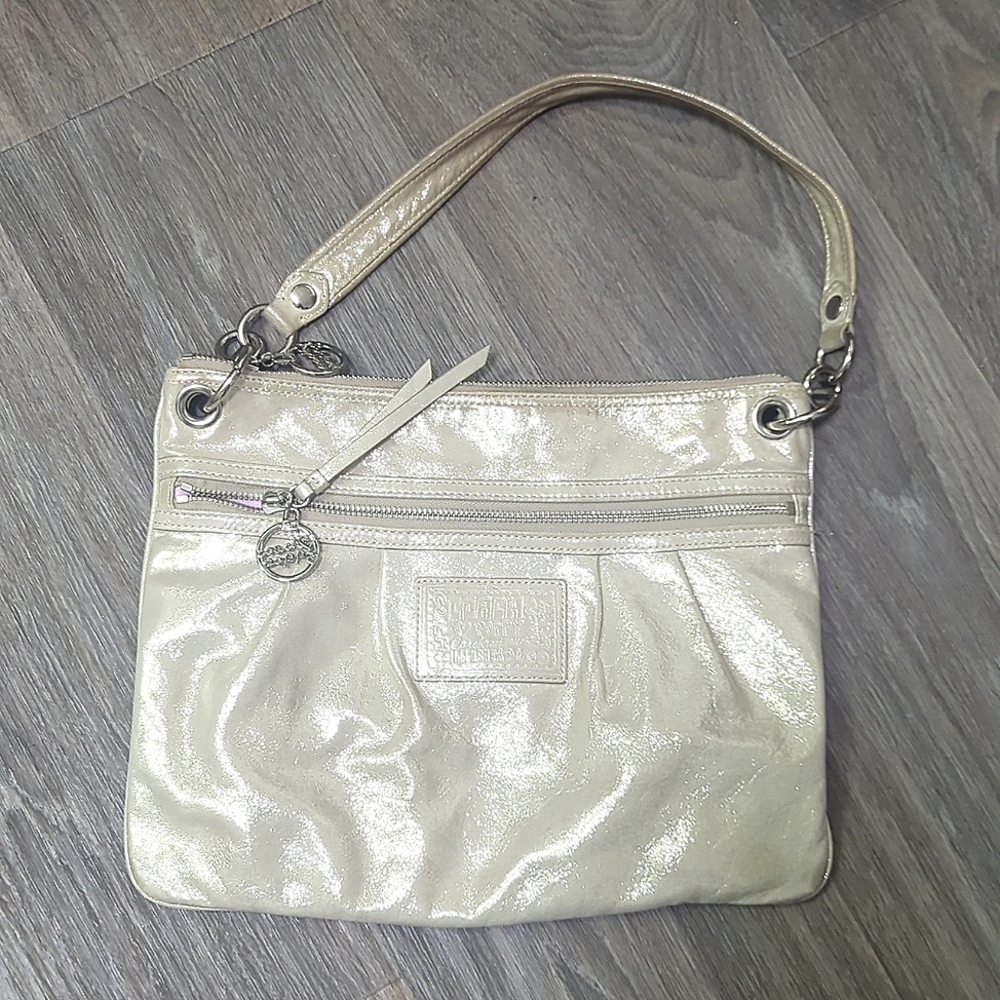 Coach Shiny Pearl Patent Shoulder Bag